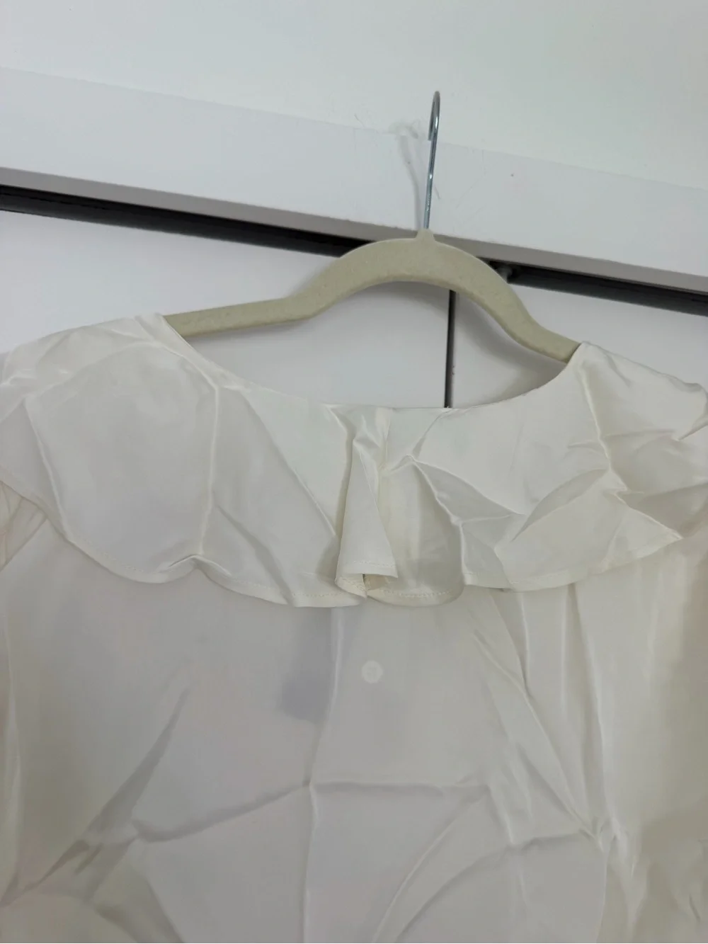 J. Crew Goldie Satin Ivory Top